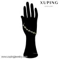 74898 Las mujeres de metal de cristal pulsera de moda 14k color oro plateado pulsera de cadena de gama alta